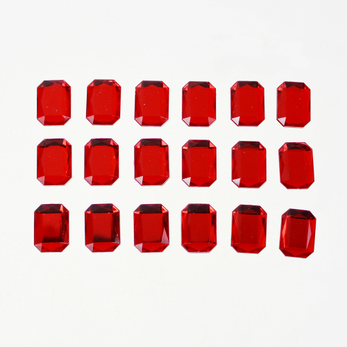 Red 15mm Large Square Rhinestone Stickers