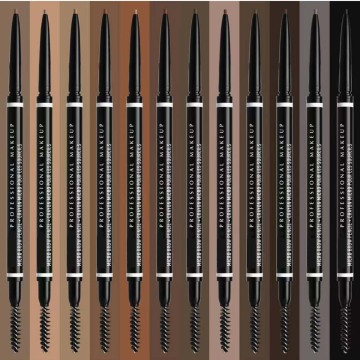 Custom Logo Micro Brow Pencil Retractable Eyebrow Pencil with Brush, 12 Colors