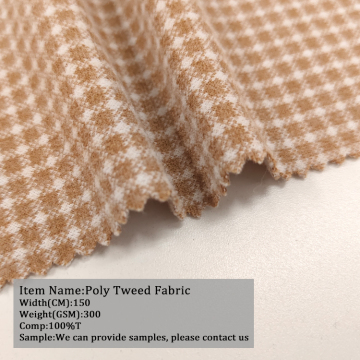 Poly Tweed -tyg - Stickad 100% Polyester 300gsm Fashion Suit Fabric