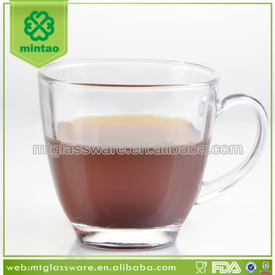 2016 summer machine made glass coffee cup with handle