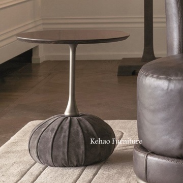 Villa Gold Metal Top Round Side Table - Simple Italian Design Home Furniture