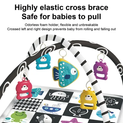 Soft Infant Fitness and Activity Center in Black and White