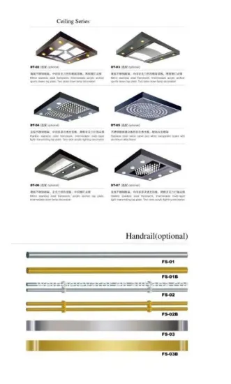 Elevator parts ceiling and handrail