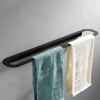 Modern Space Aluminum Bathroom Long Bar Shelves Rack - FINI-004