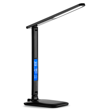 IHUAlite Portable Folding Desk Light: 42 LED Table Lamp with Calendar and Wireless Charging