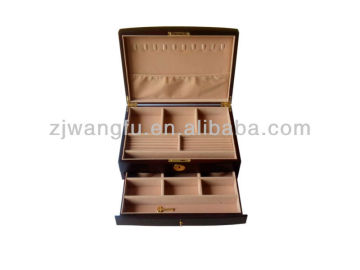2013 new retro wooden women cosmetic box with mirror inside
