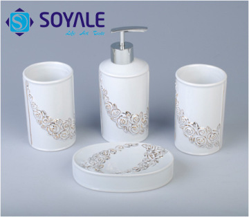 2015 Fashion Design New Ceramic Bathroom Accessories Set Soap Dispenser