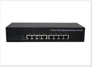 8 Port RJ45 Port Desktop PoE Switch 10 / 100 / 1000M