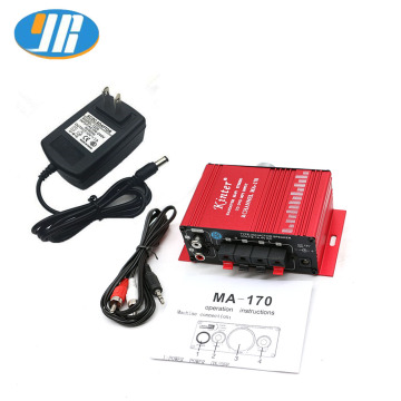 DC12V 2 Channel Mini Hifi Sound Audio Power Amplifier Car Amplifier with Power Adapter