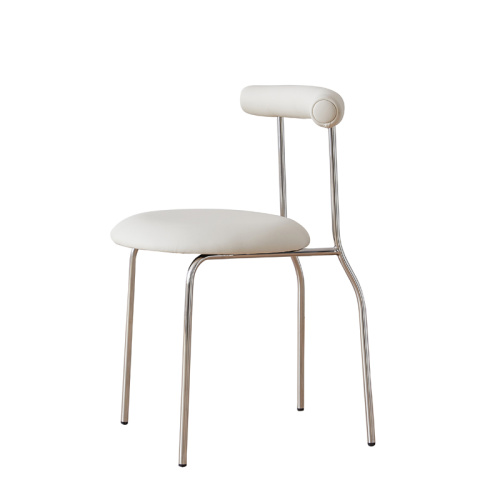 Simple Design Elegant White Cushion Dining Chairs