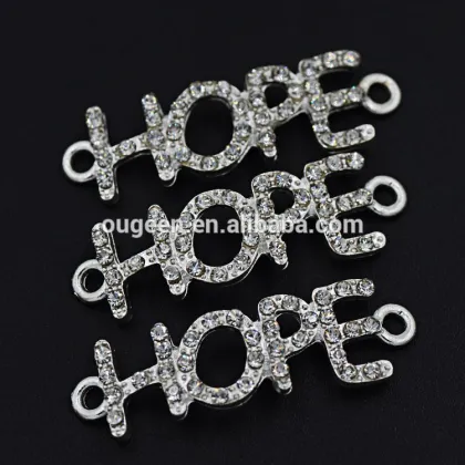 double loop hope letter adapting piece woven bracelet necklace alloy accessories with stone