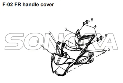 F-02 FR handle cover for XS175T SYMPHONY ST 200i Spare Part Top Quality