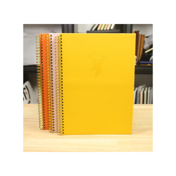 China Supplier Cagie 2023 2024 Wholesale Soft Cover Custom PU Spiral Journal Notebook A5 School Notebook