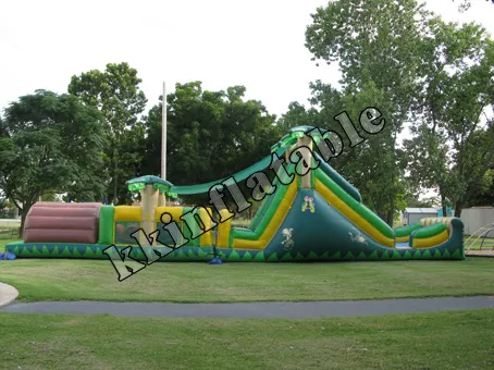 commercial inflatable obstacle with slide / big inflatable games KKB-L030