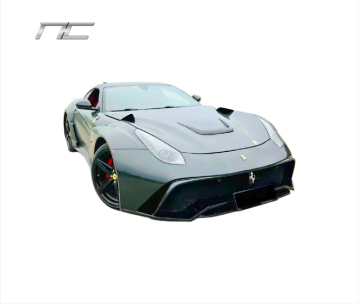 Kit de corpo largo no estilo nlargos para Ferrari F12: pára -choques, saias laterais, pára -lamas e spoiler