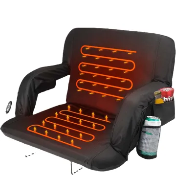 USB Rechargeable Heated Hangrui Beach Foldable Chair with Cushion and Cup Holder