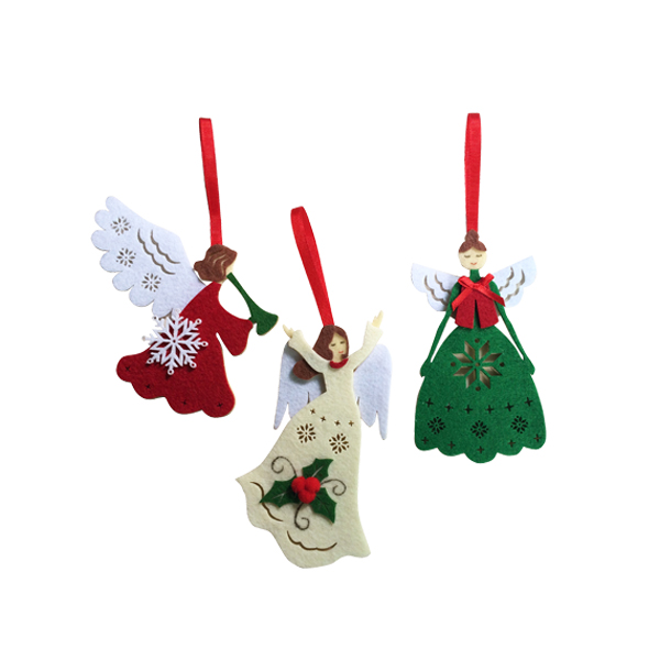 Dancing Angel Felt Christmas Ornaments