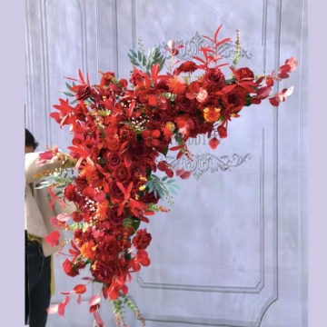 YAYUN J-1012 OEM Red Blue Triangle Flower Wedding Backdrop