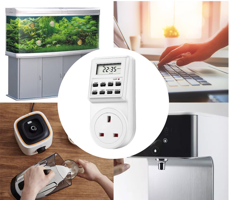 Use of household appliances with electronic countdown socket