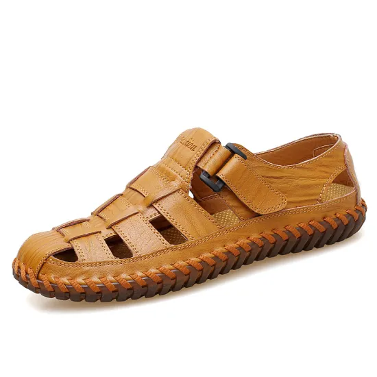 High-Quality Summer Men's Leather Sandals: Breathable Outdoor Leisure Beach Style