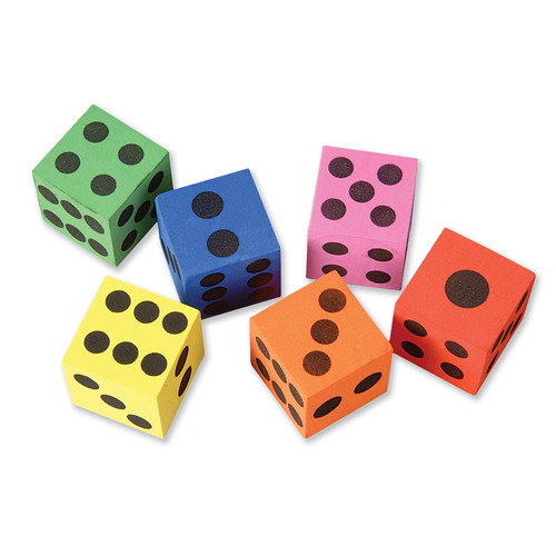 6 PCS EVA Foam Colored Dice/Teaching Toy/