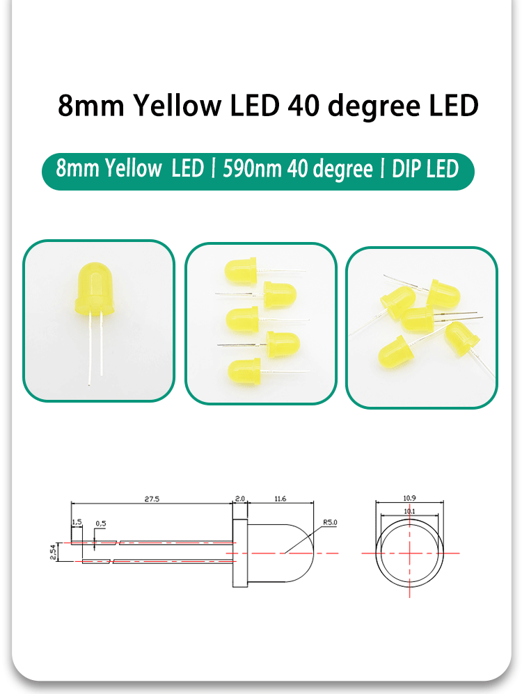 Super-Bright-8mm-Diffused-Yellow-LED-Lamp-590nm-803FYD59D3L148mm-Through-hole-LED-8mm-diffused-yellow-LED-590nm-LED-595nm-LED-40-degree_02