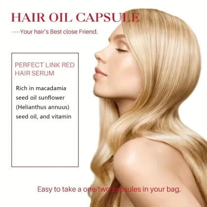 60pcs Hair Care Essence: Vitamin-Infused Shea Butter & Essential Oil Capsules - No Wash Hair Care Oil Capsules