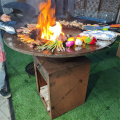 Outdoor gas grill corten steel metal barbecue