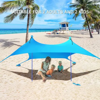 Customized Outdoor Pop-up Beach Sun-shading Canopy Awning with Sand Bags for Travel