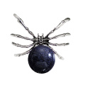 Blue Goldstone 16MM Ball Antique Silver Spider Pendant (47x40mm) Keychain