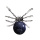 Blue Goldstone 16MM Ball Antique Silver Spider Pendant (47x40mm) Necklace 45cm Black Cord