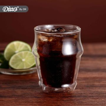 Wine Beer Glass Cup with Handle Double Wall