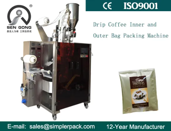 Ireland Drip Coffee Bag Packing Machine with Outer Envelop