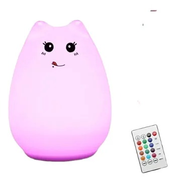 Rechargeable Color-Changing Kitty LED Silicone Night Light