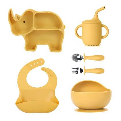 Rhino Silicone Feeding Set for Baby Easy Mealtime