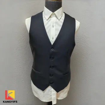 Dark Grey Leather Vest for Men Formal Wear