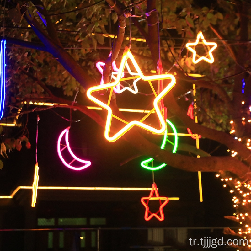 Star Moon Açık Hava Kolye Işığı