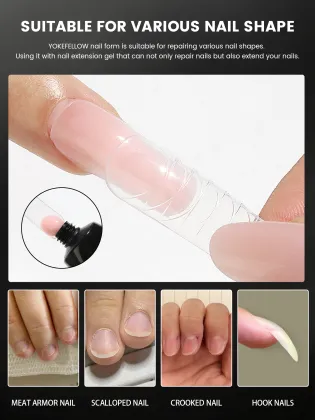Professional Clear Dual Form Nail Tips for Manicure and Nail Art