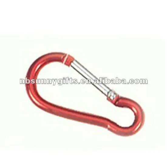 Promotional D shape Flat Aluminum Carabiner with Keychain