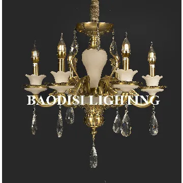 Antique brass finish with alabaster European Style Chandelier