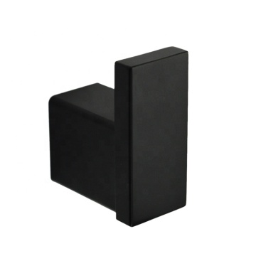 Matt Black Square 304 Stainless Steel Wall-Mounted Bathroom Clothes Holder Hook