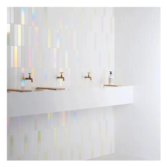 China Luxury Pearl Light Long Strip Subway Porcelain Mosaic Tile