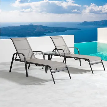 Adjustable Five-Position Outdoor Pool Chaise Lounge Chair
