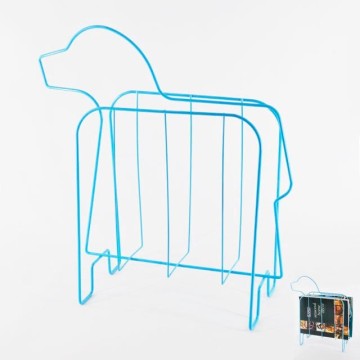 Light Blue Cute Dog Shape Metal Magzine Rack