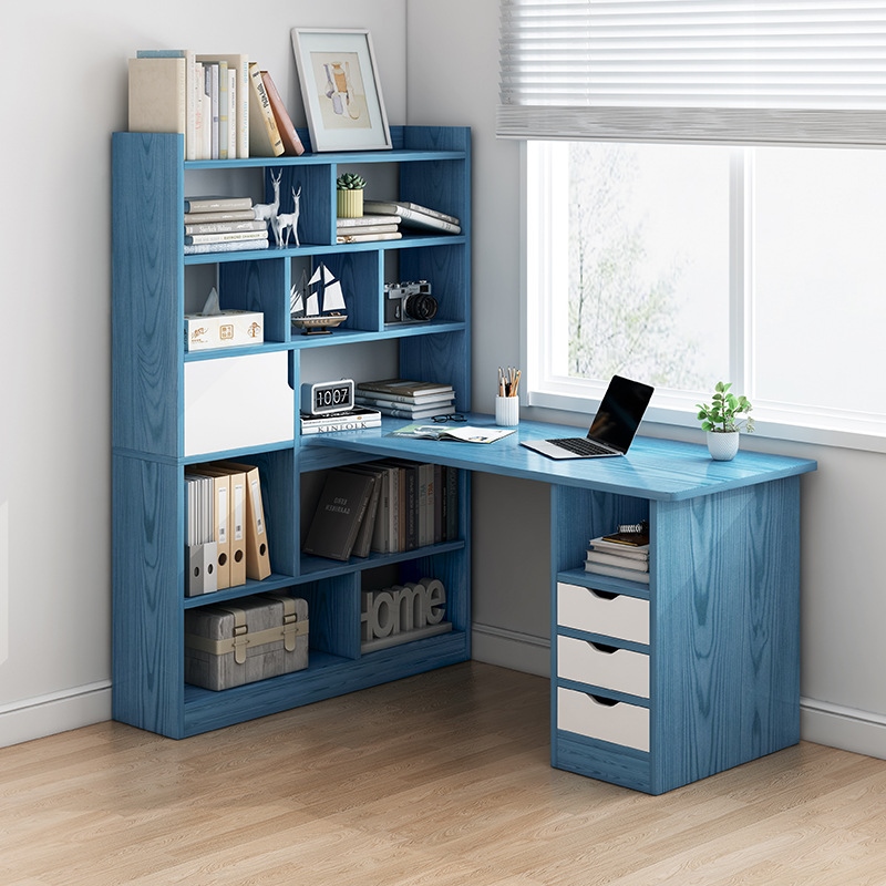 Modern Wood Corner Workstation For Small Space