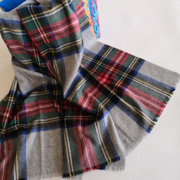 Wool Plaid Check England Style Winter Long shawl