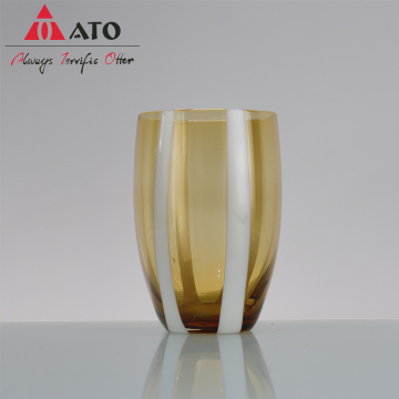 Vertical stripe carved glass tumbler beer beverage tumbler