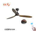 ESC Lighting 3 Blades DC AC Потолочный вентилятор Простой прочный сплошной деревянный потолочный вентилятор для домашней ванной комнаты