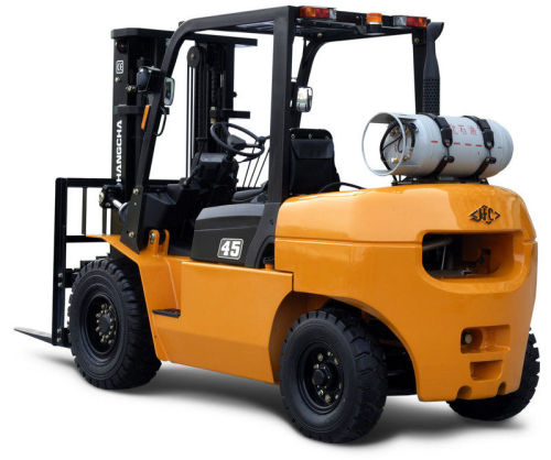 Pneumatic Tire Lpg Forklift Truck 5 Ton Counterbalance For Car / Factory