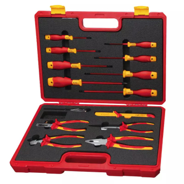 Professionelles 15-teiliges isoliertes Mechaniker-Werkzeug-Kit: Schraubendreher und Zange
